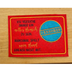 Stickdatei ITH - Mug Rug Censored